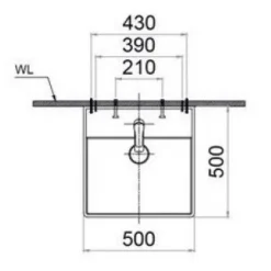 Alternative view of Chậu rửa lavabo Caesar LF5380 treo tường-đặt bàn 500x500mm
