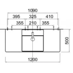 Alternative view of Chậu rửa lavabo Caesar LF5388 treo tường-đặt bàn 1200x500mm
