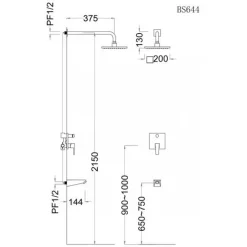 Alternative view of Sen tắm âm tường CAESAR BS644 nóng lạnh