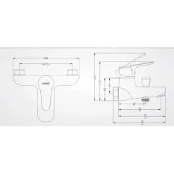Alternative view of Sen tắm nóng lạnh Caesar S123C đồng thau tay 1 chế độ