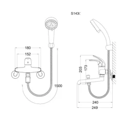 Alternative view of Sen tắm nóng lạnh Caesar S143C xả bồn