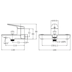 Alternative view of Sen tắm nóng lạnh Caesar S203C tay 1 chế độ