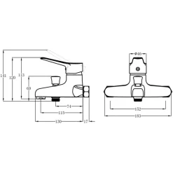 Alternative view of Sen tắm nóng lạnh Caesar S333C tay 1 chế độ