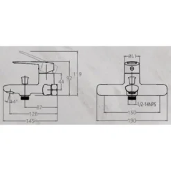Alternative view of Sen tắm nóng lạnh Caesar S383C 1 chế độ mạ crom/niken sang bóng