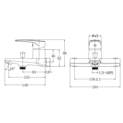 Alternative view of Sen tắm nóng lạnh Caesar S393CR màu đỏ tay sen massage