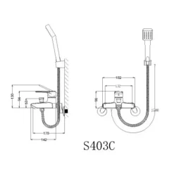 Alternative view of Sen tắm nóng lạnh Caesar S403C tay 1 chế độ