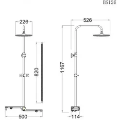 Alternative view of Bộ vòi sen cây CAESAR S360C/BS126 nóng lạnh mạ sáng bóng