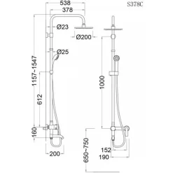 Alternative view of Bộ vòi sen đứng CAESAR S378C nóng lạnh