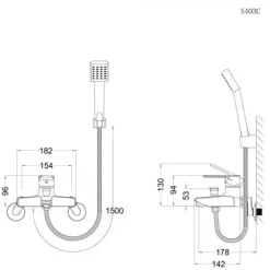 Alternative view of Bộ vòi sen cây CAESAR S403C/BS125 nóng lạnh
