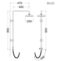 Alternative view of Bộ vòi sen cây CAESAR S493C/BS125 nóng lạnh