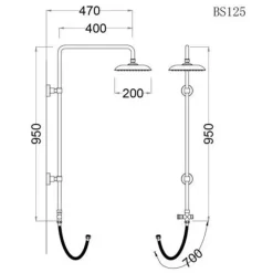 Alternative view of Bộ vòi sen cây CAESAR S553C/BS125 nóng lạnh