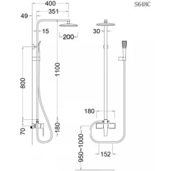 Alternative view of Bộ vòi sen đứng CAESAR S648C thân đúc nguyên khối