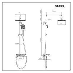 Alternative view of Bộ vòi sen đứng CAESAR S688C liền khối phím đàn nóng lạnh