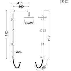 Alternative view of Bộ vòi sen cây CAESAR S773C/BS122 nóng lạnh
