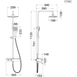 Alternative view of Sen cây nhiệt độ CAESAR S788CB màu đen