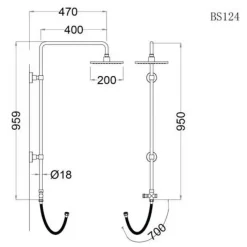 Alternative view of Bộ vòi sen cây CAESAR TS617/BS124 nhiệt độ