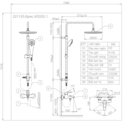Alternative view of Vòi sen cây Viglacera VG532.1 nóng lạnh