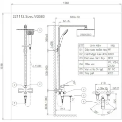 Alternative view of Vòi sen cây Viglacera VG583 nóng lạnh