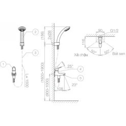 Alternative view of Sen tắm lạnh Viglacera VG503 đồng thau sáng bóng