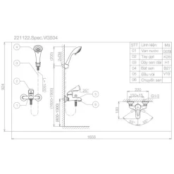 Alternative view of Sen tắm nóng lạnh Viglacera VG504 sáng bóng