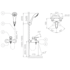 Alternative view of Sen tắm nóng lạnh Viglacera VG514 massage 3 chế độ