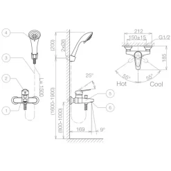 Alternative view of Sen tắm nóng lạnh Viglacera VG515 đồng thau