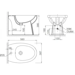 Alternative view of Bồn tiểu nữ Viglacera VB5 đặt sàn