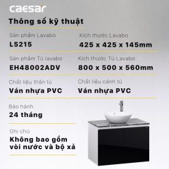 Alternative view of Bộ tủ lavabo Caesar L5215/EH48002ADV chậu rửa đặt bàn