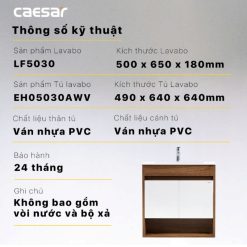 Alternative view of Bộ tủ lavabo Caesar LF5030/EH05030AWV liền bàn