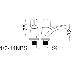 Alternative view of Vòi lạnh lavabo CAESAR B037C (không tạo bọt)