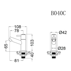 Alternative view of Vòi lạnh lavabo Caesar B040C