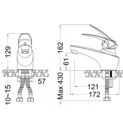Alternative view of Vòi lavabo nóng lạnh CAESAR B170CU bộ xả nhấn