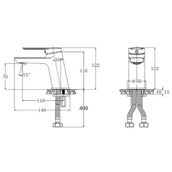 Alternative view of Vòi lavabo nóng lạnh CAESAR B200CU bộ xả nhấn