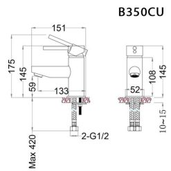 Alternative view of Vòi lavabo nóng lạnh CAESAR B350CU