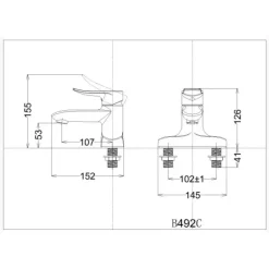 Alternative view of Vòi lavabo nóng lạnh CAESAR B492CU bộ xả nhấn nhựa