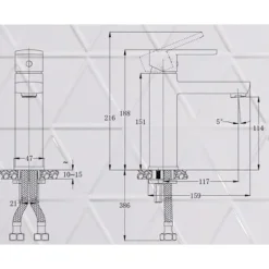 Alternative view of Vòi lavabo nóng lạnh CAESAR B550CU (B550C)