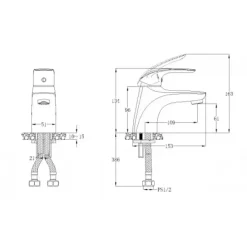 Alternative view of Vòi lavabo nóng lạnh CAESAR B560CU bộ xả nhấn