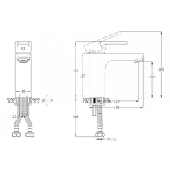Alternative view of Vòi lavabo nóng lạnh CAESAR B570CU bộ xả nhấn