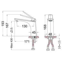 Alternative view of Vòi lavabo nóng lạnh CAESAR B820CU
