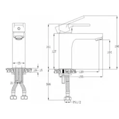 Alternative view of Vòi lavabo nóng lạnh CAESAR BT570CU kèm co P