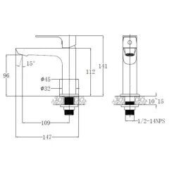 Alternative view of Vòi lạnh lavabo Caesar B060CU xả nhấn