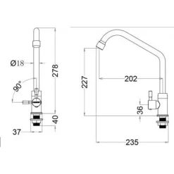 Alternative view of Vòi bếp lạnh Caesar K022C gắn chậu