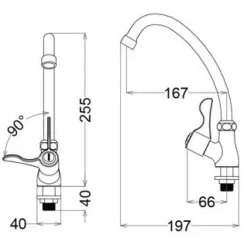 Alternative view of Vòi bếp lạnh Caesar K027C gắn chậu
