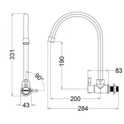 Alternative view of Vòi bếp lạnh Caesar K036C gắn tường