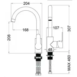 Alternative view of Vòi rửa chén nóng lạnh Caesar K415C sáng bóng