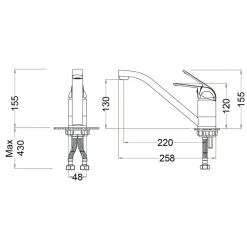 Alternative view of Vòi rửa chén nóng lạnh Caesar K511C