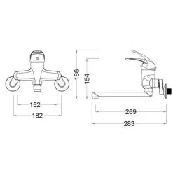 Alternative view of Vòi bếp nóng lạnh Caesar K540C gắn tường