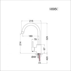 Alternative view of Vòi rửa chén nóng lạnh Caesar K695C nhà bếp