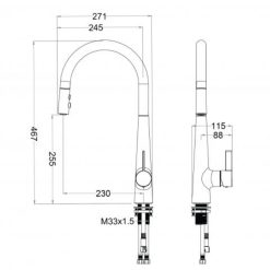 Alternative view of Vòi rửa chén nóng lạnh Caesar K905C đầu vòi rút