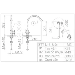 Alternative view of Vòi rửa bát lạnh Viglacera VG707 hiện đại trang nhã
